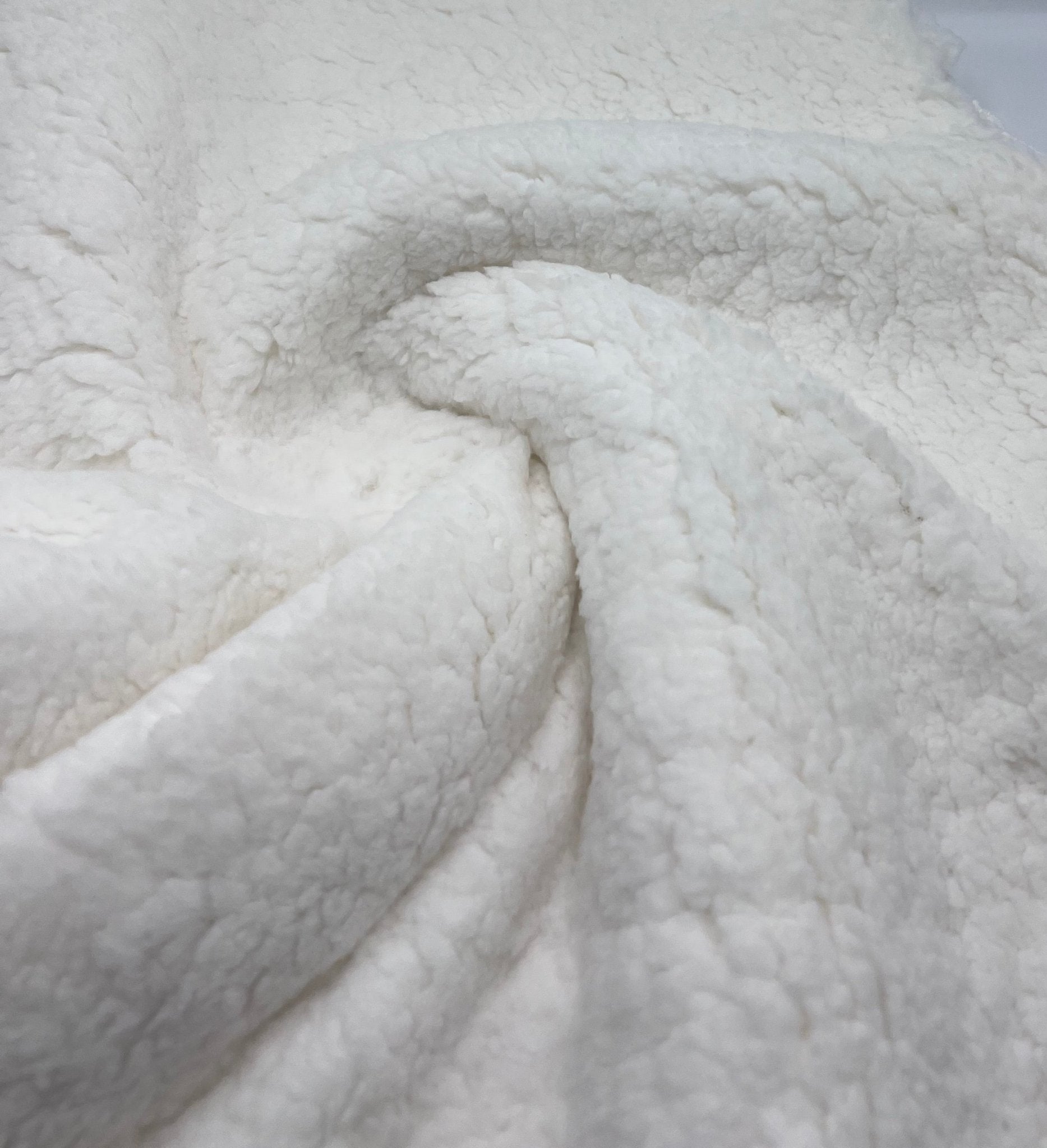Ivory Sherpa Fleece Fluffy Borg Faux Fur Fabric - T9 Fabrics